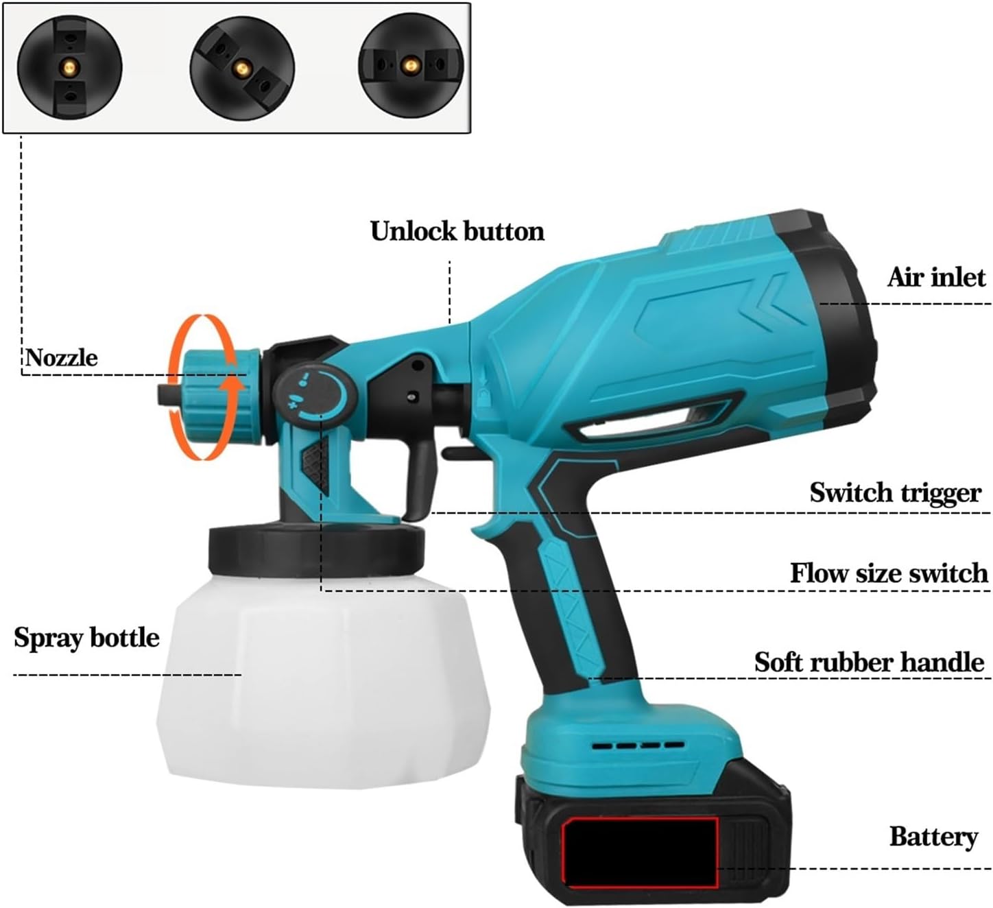 NUEVA 🔫Pistola de pulverización profesional eléctrica inalámbrica con doble batería de litio